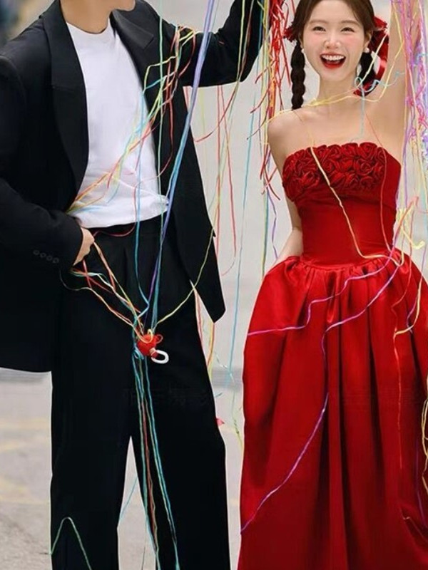 Nouvelle Robe de Mariée Rouge  - Photography Outfit avis et prix