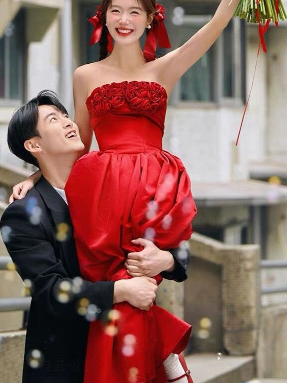 Nouvelle Robe de Mariée Rouge  - Photography Outfit avis et prix